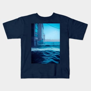 The Ocean Sea Wave In City. Kids T-Shirt